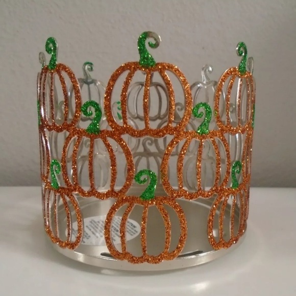 BATH & BODY WORKS PUMPKIN GLITTER CANDLE HOLDER - Picture 1 of 8